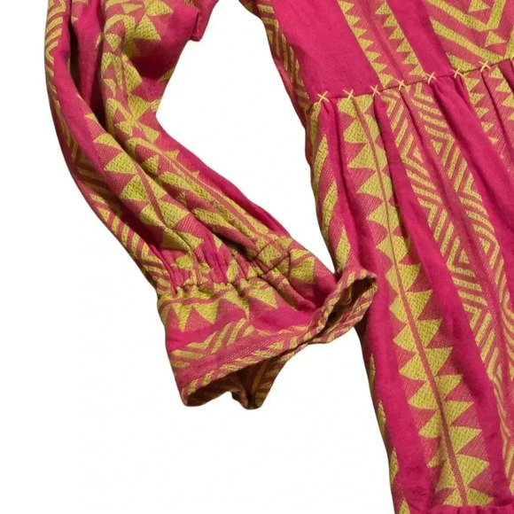 Maeve by Anthropologie Size SmallPretty Pink and Green Dress With Longsleeve - Picture 5 of 8